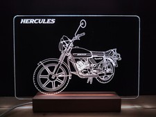 Hercules Supra 4GP 4 G P Moped Mofa Motorrad Oldtimer Roller LED Schild NEU