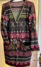 Deerberg Strickmantel in Rot Und Oliv Tönen M/L