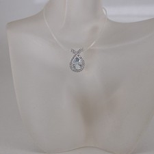 Anhänger 585/14k Weissgold mit Aquamarin und 30 Brillanten ca. 0,30 ct