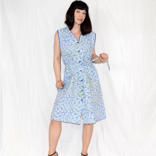 Zart blaue blumen minikleid l - zart, minikleid*