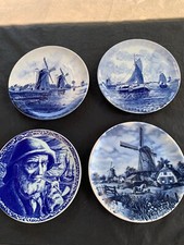 Delft Holland Wandteller Porzellan Delfts Boch Handmade Blau- Weiß  25,26,27 cm