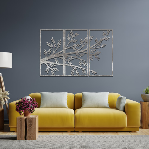 Metall baum wandbild hängend - metall,