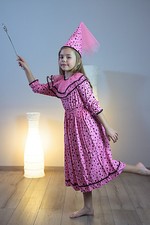 Sternenfee rosa Gr. 116 Zauberin Fee Burgfräulein Kleid Baumwolle 128000613