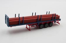 Herpa Rungenauflieger mit Ladung Stahlträger blau/rot 1:87 /H25205