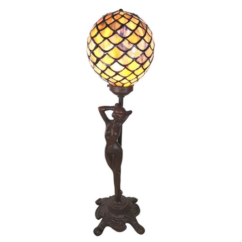 Tiffany stil lampe - stil, braun