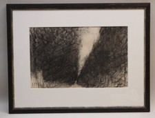 Gottfried Salzmann (*1943 Saalfelden) Baumreihen Blick auf Villa Kohlezeichnung