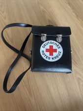 Alte DRK Sani-Tasche mit Tragegurt Und Kunststoff Einleger in der Farbe Schwarz