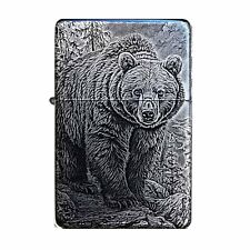 Bär Feuerzeug mit Gravur Braunbär Grizzly Lasergravur opt.  Gravur personalized