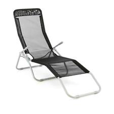 Gartenliege Kippliege 160 cm Textilene schwarz Armlehne Stahl Bäderliege Pool