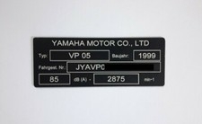 Typenschild Motorrad, Roller