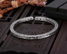 B25 Armreif Armspange eckig gehämmert Feinsilber Silber 999 