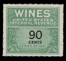 SCOTT #RE144 - 90c WINE STAMP