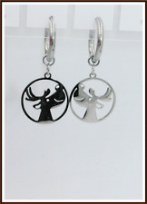 Creolen Edelstahl Rentier Elch Weihnachten Geschenk  Ohrhänger Ohrringe