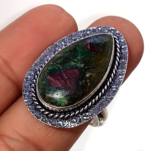 Rubin fuchsite edelstein ring - rubin,