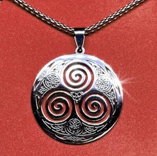 EDELSTAHL *** Wikinger keltischer Anhänger 35 mm Triskele, Kette