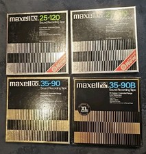 4 x Maxell  18 cm Tonbandspulen.               2 x 25-120 + 2 x 35-90B  