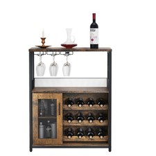 Weinschrank Weinregal & Glashalter – Für 12 Flaschen, 6 Gläser, kompakt & stabil