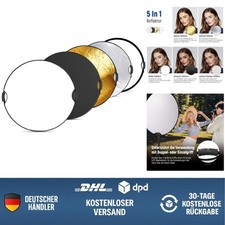 Fotoreflektor 80cm 5-in-1 Faltbar für Studio & Outdoor, mit Griffen, 3/8 Zoll...