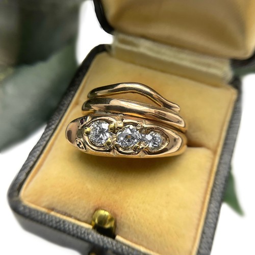 Antik diamant gold ring - diamant,