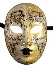 Maske Volto Golden Weiß Gelb