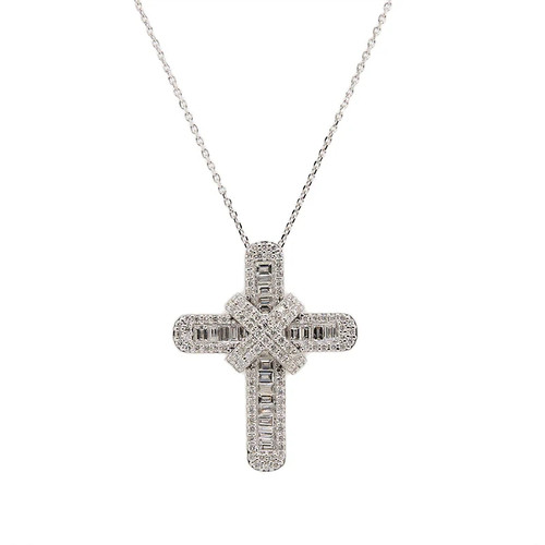 Kreuz halskette diamant - halskette,