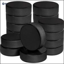 Tebery 18 Stück Eishockey Pucks – Offizielle NHL-Größe, Schwarz, Vulkanisiert