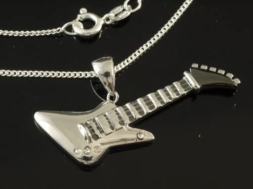 Silberkette mit gitarren - silberkette,