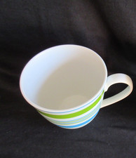 ?2 x Tchibo TCM Kaffeebecher/ 2 Jumbo-Cups - blau grün gestreift