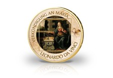 2 Euro mit Farbapplikation