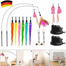15 Stk Interaktive Katzenspielzeug Set Katzen Spielzeug Katzenangel mit Saugnapf