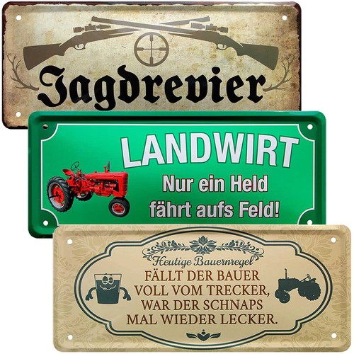 Blechschild 28x12cm landwirt - ,