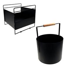 Kaminholzkorb Korb schwarz Feuerholzkorb Kaminholz Metall Holz Aufbewahrungskorb