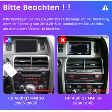 Für Audi Q7 MMI 3G 2010-2015 6+128GB Carplay Android13 Autoradio GPS NAVI SWC BT