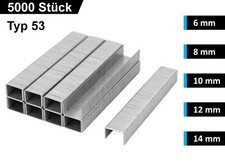 5000x Tackerklammern TYP 53 | 6, 8, 10, 12, 14 mm Heftklammern Tacker Klammern