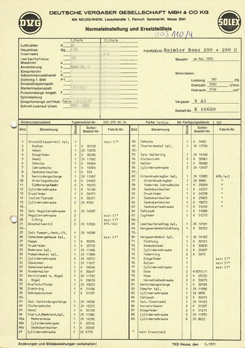 Datenblatt einstellen solex - datenblatt,