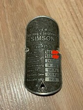 Original Simson AWO S Sport 425  1958 Typenschild 