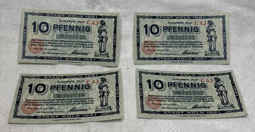 Original pfennig notgeld - 4x,
