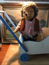 Bauhaus Puppenwagen Blau  Creme 1930 Holzspielzeug