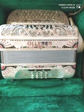 Harmonika Öllerer, 5 chörig, weiss Cassotto Verzierungen