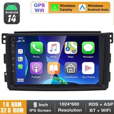 32G Android14 Carplay Autoradio Für Smart Fortwo 451 2005-2010 GPS Navi RDS WIFI