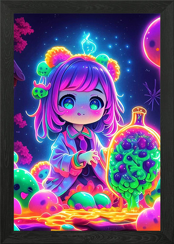 Buntes anime mädchen - buntes,