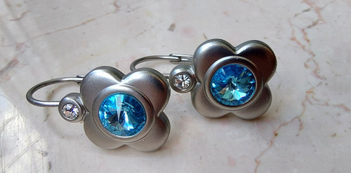 Ohrringe creole topas blau - ohrringe,