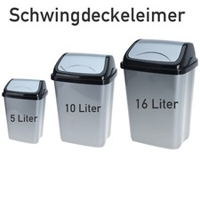 Schwingdeckeleimer aus Kunststoff 5-10-16 L Mülleimer Abfalleimer Müllbehälter