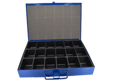 1 Stk. Sortierkasten Sortimentskasten Metallkoffer, Kleinteile Koffer, 18-fach! 