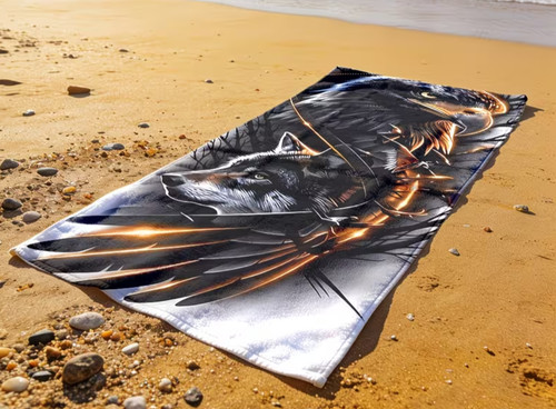 Strandtuch 150cm wolf adler - 150cm,