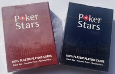 2 x Poker Karten Spielkarten 100% Plastik Romme Canasta Casino Bridge Mau  .,