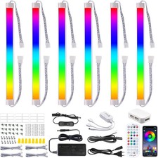 Schrankbeleuchtung RGB mit Fernbedienung 6 Stück,LED Küche Vitrinenbeleuchtung