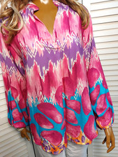 Italy gemusterte Tunika Bluse