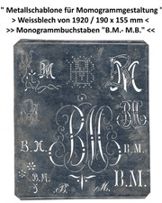 " Monogramm Schablone B. - M 