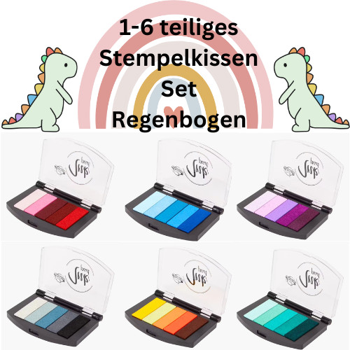 Stempelkissen regenbogen set - stempelkissen,